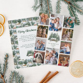 Rustieke Woodland Forest Kersthut 10 Foto Feestdagenkaart