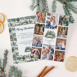 Rustieke Woodland Forest Kersthut 10 Foto Feestdagenkaart