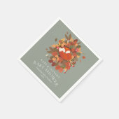 Rustieke Woodland Fox Cub Couples Baby shower Servet (Hoek)