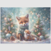 Rustieke Woodland Fox Moeder & Baby Craft Decoupag Tissuepapier (Voorkant)
