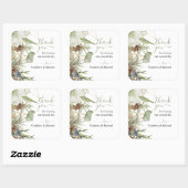 Rustieke Woodland groen bruiloft dank u Vierkante Sticker (Vel)