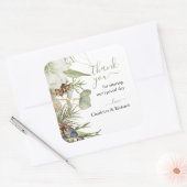 Rustieke Woodland groen bruiloft dank u Vierkante Sticker (Envelop)