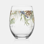 Rustieke Woodland groen bruiloft dank u Wijnglas Zonder Voet (Links)