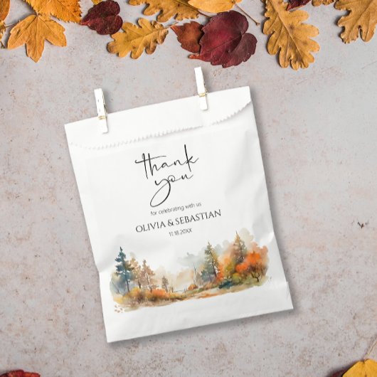 Rustieke Woodland herfst bos bruiloft Bedankzakje