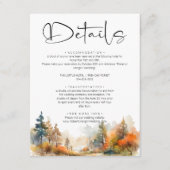 Rustieke Woodland herfst bos bruiloft details Informatiekaartje (Voorkant)