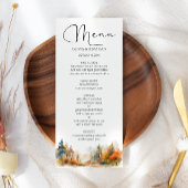 Rustieke Woodland herfst bos bruiloft Menu