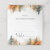 Rustieke Woodland herfst bos bruiloft Plaatskaartje (Buitenkant ongevouwen)