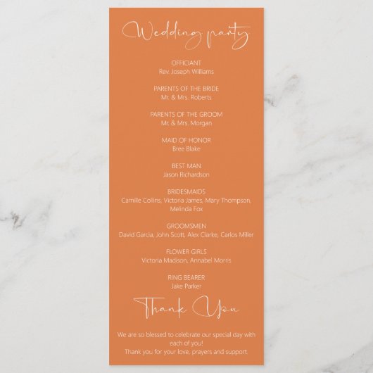 Rustieke Woodland herfst bos bruiloft Programmakaart (Achterkant)