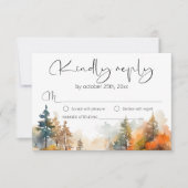 Rustieke Woodland herfst bos bruiloft RSVP Kaartje (Voorkant)