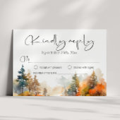 Rustieke Woodland herfst bos bruiloft RSVP Kaartje