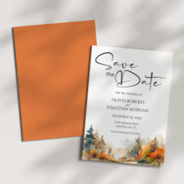 Rustieke Woodland herfst bos bruiloft Save The Date