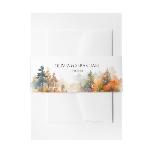 Rustieke Woodland herfst bos bruiloft Uitnodigingen Wikkel (Voorkant Voorbeeld)