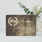 Rustieke Woodland Herten-ontvangst Info Kaart (Staand voorkant)