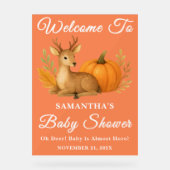 Rustieke Woodland Herten & Pompoen Herfst Baby sho Acryl Bord (Voorkant)