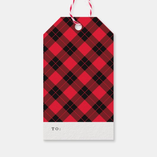 Rustieke Woodland kerstboom vakantie Cadeaulabel (Achterkant)