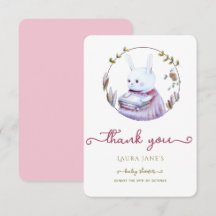 Rustieke Woodland Lieve Konijn Baby Shower Bedankt