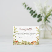 Rustieke Woodland Luier Raffle Groene Paddenstoele Informatiekaartje (Staand voorkant)