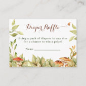 Rustieke Woodland Luier Raffle Groene Paddenstoele Informatiekaartje (Voorkant)