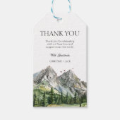 Rustieke Woodland Mountain Forest Pine Wedding Bed Cadeaulabel (Voorkant)
