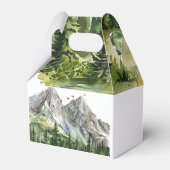 Rustieke Woodland Mountain Forest Pine Wedding Bedankdoosjes (Achterkant)