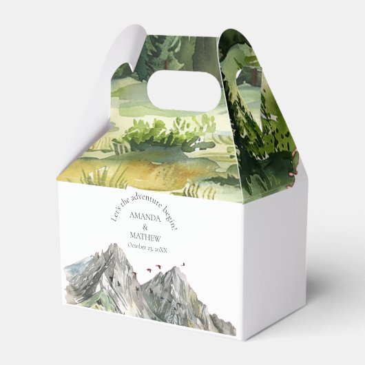 Rustieke Woodland Mountain Forest Pine Wedding Bedankdoosjes (Voorkant Zijde)