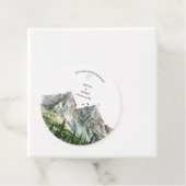 Rustieke Woodland Mountain Forest Pine Wedding Bedankjes Labels (In situ)