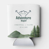 Rustieke Woodland Mountain Forest Pine Wedding Blikjeskoeler (Achterkant)