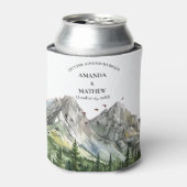 Rustieke Woodland Mountain Forest Pine Wedding Blikjeskoeler (Blikje Voorkant)