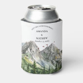 Rustieke Woodland Mountain Forest Pine Wedding Blikjeskoeler (Blikje Achterkant)