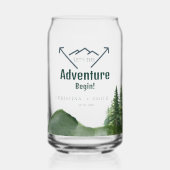 Rustieke Woodland Mountain Forest Pine Wedding Blikvorm Glas (Voorkant)
