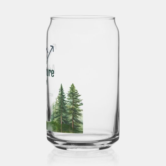 Rustieke Woodland Mountain Forest Pine Wedding Blikvorm Glas (Links)