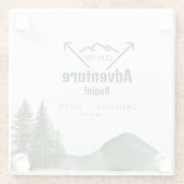 Rustieke Woodland Mountain Forest Pine Wedding Glazen Onderzetter (Achterkant)