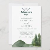 Rustieke Woodland Mountain Forest Pine Wedding Kaart (Voorkant)