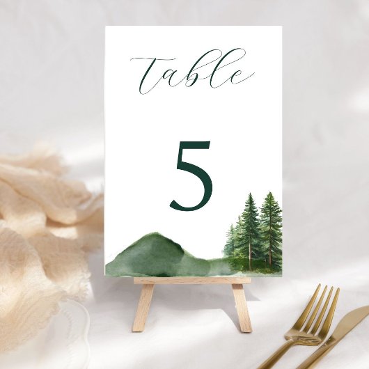 Rustieke Woodland Mountain Forest Pine Wedding Kaart