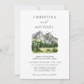 Rustieke Woodland Mountain Forest Pine Wedding Kaart (Voorkant)