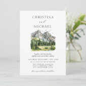 Rustieke Woodland Mountain Forest Pine Wedding Kaart (Staand voorkant)