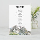 Rustieke Woodland Mountain Forest Pine Wedding Menu (Staand voorkant)
