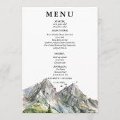 Rustieke Woodland Mountain Forest Pine Wedding Menu (Voorkant)
