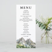 Rustieke Woodland Mountain Forest Pine Wedding Menu (Staand voorkant)