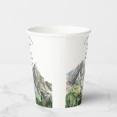 Rustieke Woodland Mountain Forest Pine Wedding Papieren Bekers (Rechts)