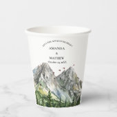 Rustieke Woodland Mountain Forest Pine Wedding Papieren Bekers (Voorkant)
