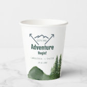 Rustieke Woodland Mountain Forest Pine Wedding Papieren Bekers (Achterkant)