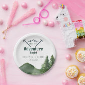 Rustieke Woodland Mountain Forest Pine Wedding Papieren Bordje (Feest)