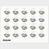 Rustieke Woodland Mountain Forest Pine Wedding Ronde Sticker (Vel)