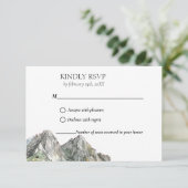 Rustieke Woodland Mountain Forest Pine Wedding RSVP Kaartje (Staand voorkant)