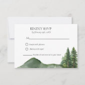Rustieke Woodland Mountain Forest Pine Wedding RSVP Kaartje (Voorkant)