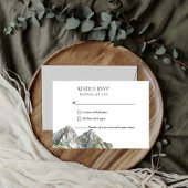 Rustieke Woodland Mountain Forest Pine Wedding RSVP Kaartje
