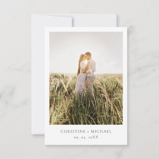 Rustieke Woodland Mountain Forest Pine Wedding Save The Date (Achterkant)