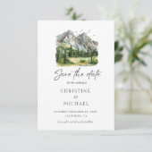 Rustieke Woodland Mountain Forest Pine Wedding Save The Date (Staand voorkant)