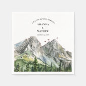 Rustieke Woodland Mountain Forest Pine Wedding Servet (Voorkant)